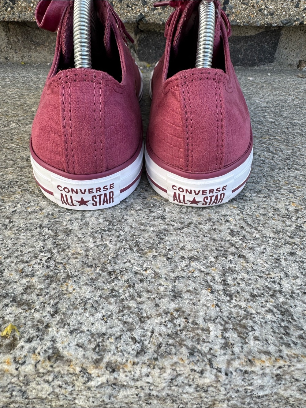 Converse Low Top Sneakers in Maroon and White - Picture 4 of 6